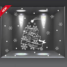 vetrofanie natale wall sticker adesivo vetrine albero di natale fiocchi di neve