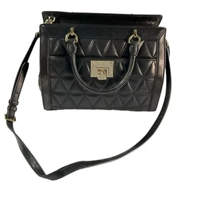 Michael Kors Handtasche schwarz gesteppt Leder Vivianne Satchel Crossbody - Bild 1 von 16