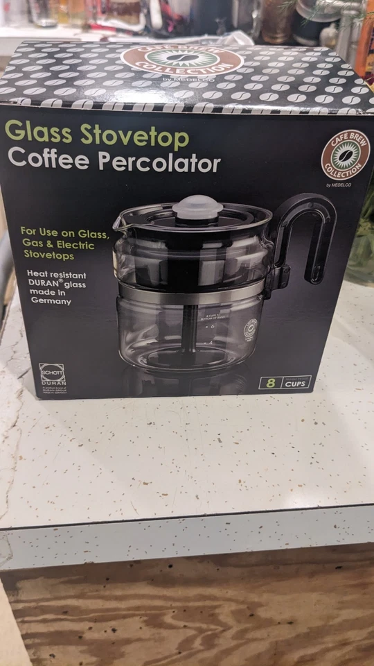 CAFÉ BREW COLLECTION Cafetera Percoladora Estufa Vidrio Alta Gama -8 Tazas Foto 1 de 4