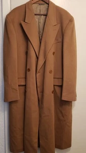 Brooksfield Men's Double-Breasted Tan Coat - Made In Italy - Picture 1 of 15