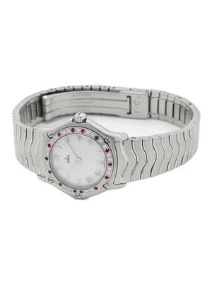 Relógio feminino EBEL clássico onda diamante rubi bisel quartzo aço inoxidável - Imagem 1 de 4