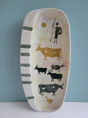 Bitossi Ashtray Italy Vintage Mid Century MCM Raymor Primitive Motif - Image 1 of 4