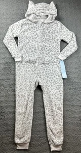 Cat & Jack Girl's Size Small (6-7) Leopard Union Suit Pajama Set Off White - Picture 1 of 7