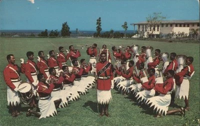 Suva Fiji Military Forces Band Teich 1966 Charles Stinson Chrome Postcard - Image 1 of 2
