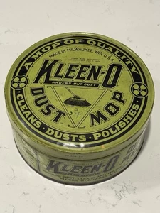 Kleen-O Dust Mop Tin Vintage Advertising - Picture 1 of 8