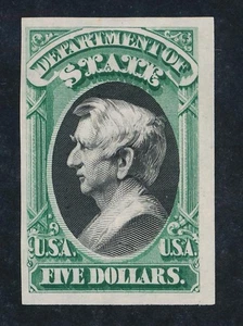 UNITED STATES (US) O69P3 $5 STATE DEPT. VF INDIA PROOF NGAI - Picture 1 of 2