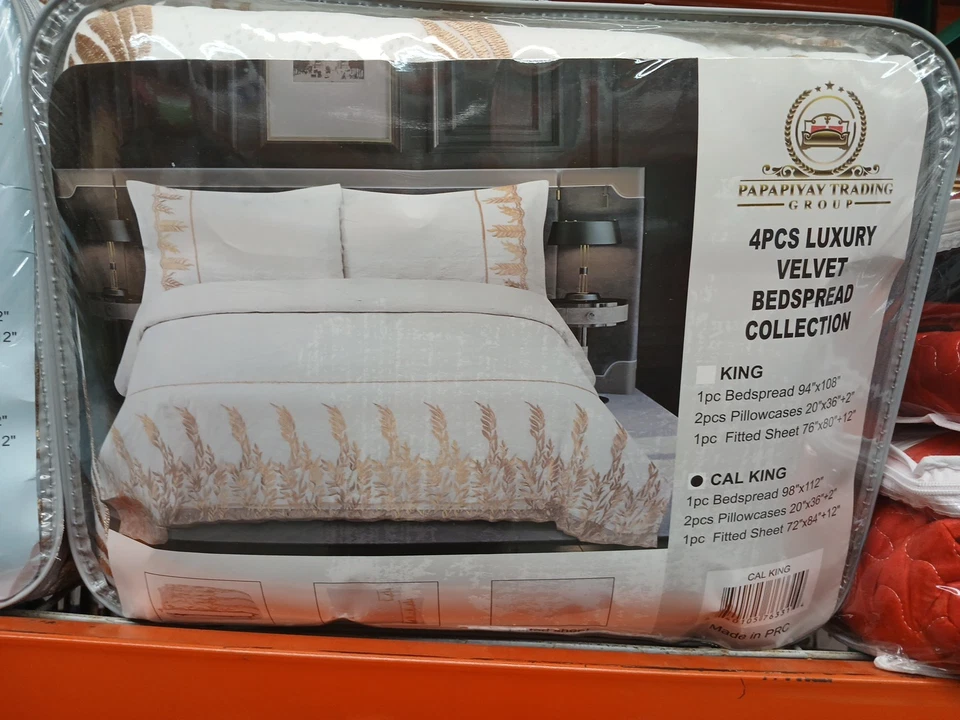 4 Шт роскошь 4 шт бархата покрывало кровать юбка Cal King - Изображение 1 из 3