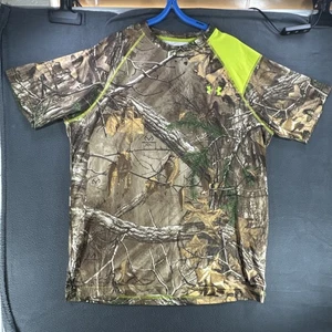 Under Armour Hunting Shirt Sz Medium Camo Loose Realtree Scent Control Heat Gear - Picture 1 of 8