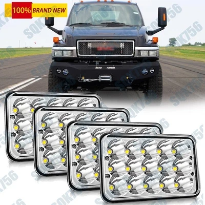 Faros LED 5D 4x6 pulgadas DRL para GMC Sierra Classic K1500 C1500 C2500 4 piezas Foto 1 de 4