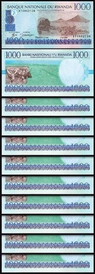 Rwanda 1000 Francs 1998, UNC, 10 Pcs LOT, Consecutive, P-27 - Image 1 of 4