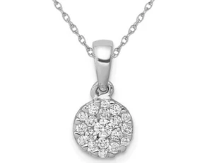 1/4 Carat (ctw) Lab-Grown Diamond Cluster Pendant 14K White Gold - Picture 1 of 4