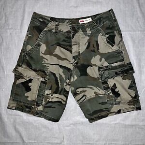 Wrangler Relaxed Fit Camouflage Cargo Shorts Mens 32x9 Green Camo Summertime