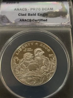 2008-S Bald Eagle 50C Clad Commemorative ANACS PR-70 DCAM - Image 1 of 2