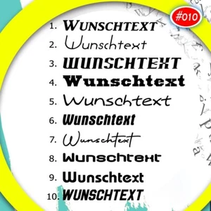 10cm Wunschtextaufkleber selbst gestalten Sticker Fahrrad Auto Motorrad #010 - Bild 1 von 15