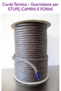 Kit da 3 Metri Guarnizione termica corda x vetro stufe camini 550°C nera diam 18 - Foto 1 di 1