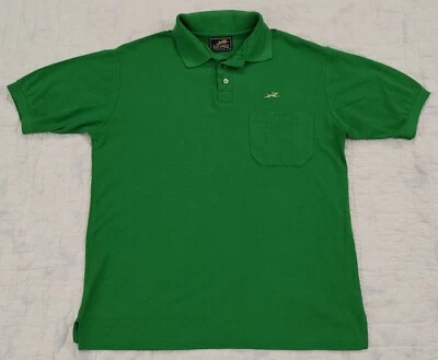 VIintage 70s The Hare Polo Shirt Montgomery Ward Mens sz L Green Cotton - Image 1 of 4