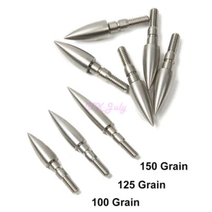 Stainless Steel 100/125/150Grain Broadheads Arrow Screw-in Tips Hunting Target - Picture 1 of 17