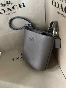 NWT COACH CR153 Sophie Bucket Bag Refine Pebble Leather Dark Stone Women NEW - Picture 1 of 7
