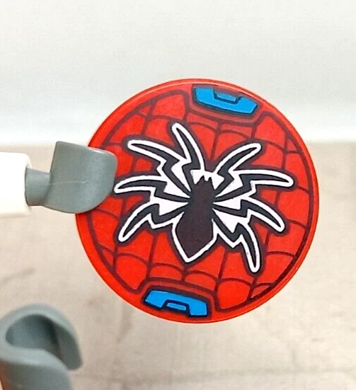 New LEGO Spider MAN Printed Spidey Tile Spider in Web 2x2 Round Marvel Logo Gear - Image 1 of 1