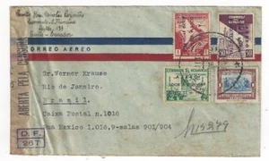 1944 Quito Ecuador Commercial Airmail to Rio de Janeiro Brazil, WWII Censored - Picture 1 of 2
