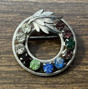CDE Curtis Sterling Silver 925 Brooch ~ Birthstone Gemstone Rhinestone Pin - Picture 1 of 4