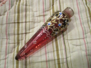 FABULOSA BOTELLA DE AROMA ESMALTADA SUPERPOSICIÓN DE ARÁNDANO, CHATELAINE - FALTA LA PARTE SUPERIOR - Imagen 1 de 8
