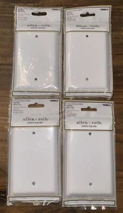 x4 Allen Roth Simple Square Wall Plate White Finish 3.14in 0.22in 4.88in LOT X4 - Picture 1 of 8