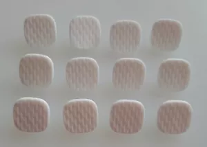 8 x 16mm large White Basket Weave Effect Square Plastic Shank Buttons - E56W - Picture 1 of 1