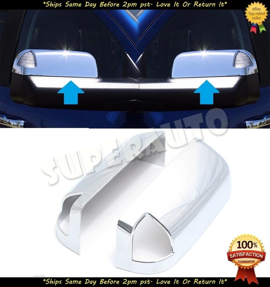Cubierta de espejo lateral cromada para Dodge Ram 2500+3500 2010-2018 con remolque y señal Foto 1 de 4