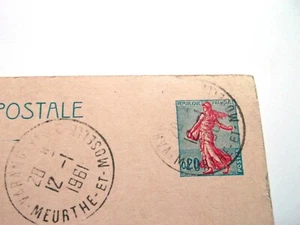 Ganze Postkarte 1961 Typ Sämaschine 20ct - Bild 1 von 2