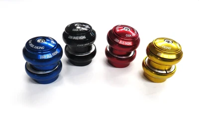 COOK BROS. RACING ABEC 5 Bearing 1 1/8 inch Threadless Headset Bl Sil Blk Rd Gd