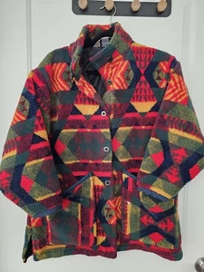 Vtg EMS Eastern Mountain Sports Sherpa Jacket Small. Cozy Retro Colorful Womans - Picture 1 of 7