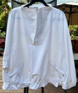 Chico’s Women's Zynergy Neema Popover 1/4 Zip Windbreaker White Size Plus 20/22 - Picture 1 of 13