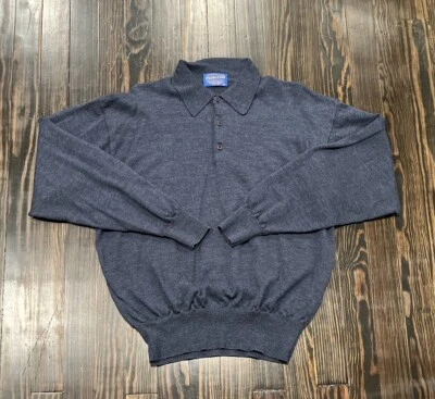 Pendleton Long Sleeve Pure Virgin Wool Collard Sweater Men’s XL Blue - Image 1 of 4