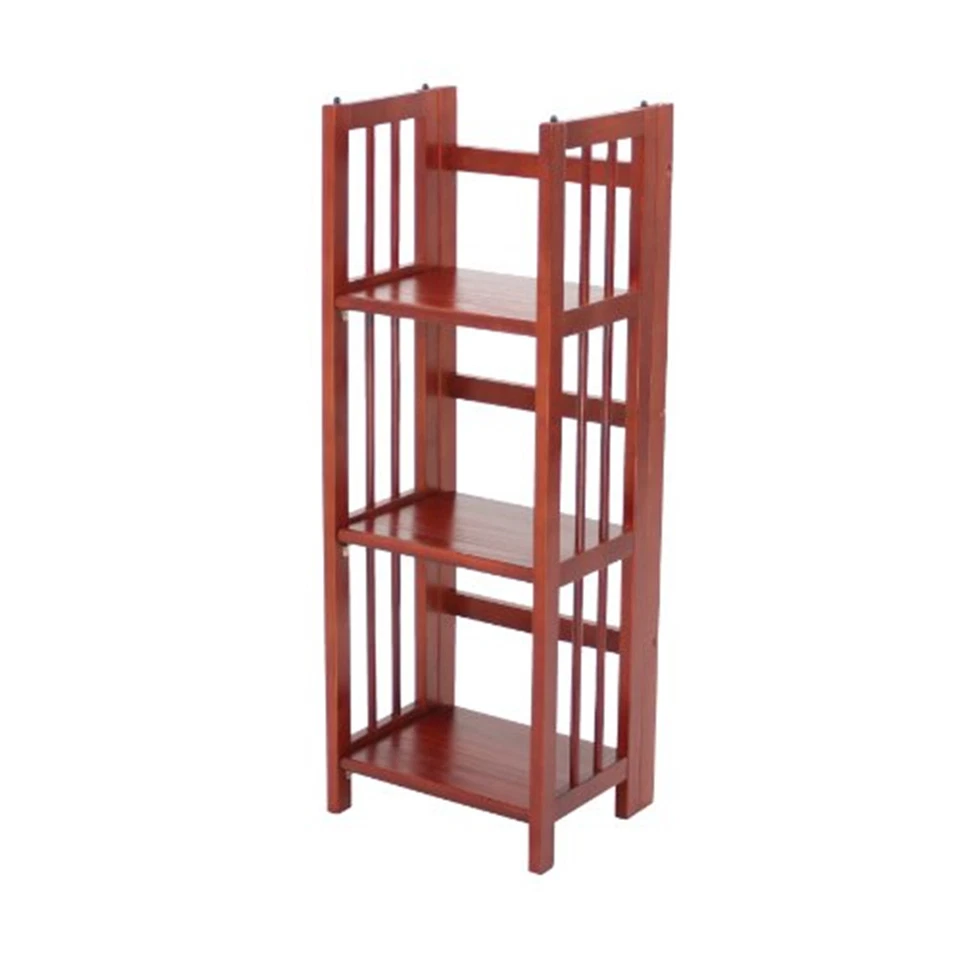 Casual Home 3-Shelf Folding Stackable Bookcase 14" Wide Mahogany - Image 1 of 1