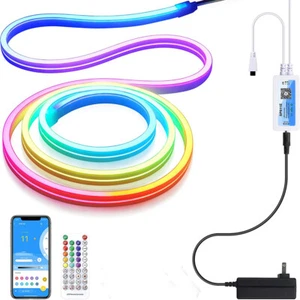RGBIC LED Neon Strip Bluetooth APP control ws2811 IC lamp tape for Alexa dynamic - Picture 1 of 24