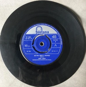 Ruby James- Getting Might Crowded 1969 7" Fontana EXTREMELY RARE VG Funk/Soul - Picture 1 of 2