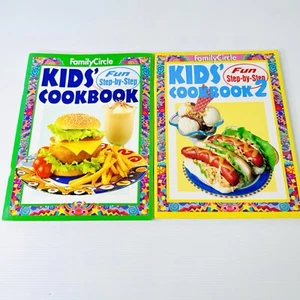 Family Circle Kids Cookbook 1 + 2 Vintage Retro Children's Recipes Step By Step - Picture 1 of 14