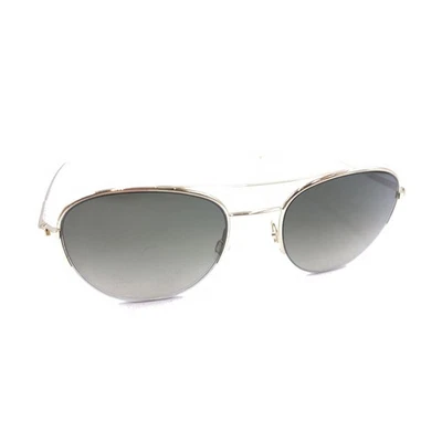 Warby Parker Barrow 2403 Gold Half Aviator Sunglasses Green Lens 54-21 145 Italy - Image 1 of 4