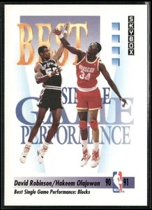 1991-92 SKYBOX HAKEEM OLAJUWON/DAVID ROBINSON HOUSTON ROCKETS/SAN ANTONIO SPURS - Picture 1 of 2