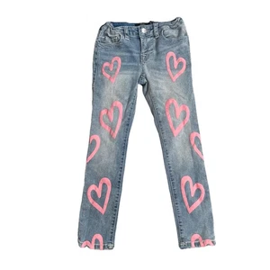 Pantalones de mezclilla True Religion para niñas Halle tiro alto súper ajustados rosa corazón talla 7 - Imagen 1 de 23