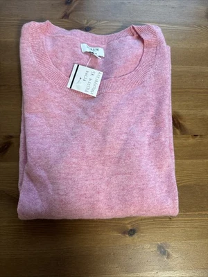 Suéter feminino J Crew Teddie XS rosa mistura de algodão/lã novo com etiquetas - Imagem 1 de 4