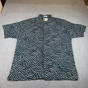 M. E. Sport Hawaiian Shirt Mens 2XL Blue Abstract Pool Water Print Rayon Aloha - Picture 1 of 5