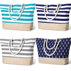 UK Extra Large Beach Waterproof Bags for Women Tote Bag with Zip for Travel Swim - Picture 1 of 21