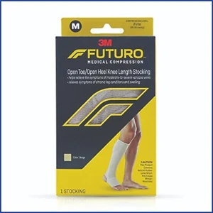 Futuro Therapeutic Open Toe Knee Length Stocking Beige Color Firm - Picture 1 of 12