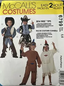 Disfraz McCalls 6799 Niños Vaqueros, Indios Talla 5, 6 Fácil 2 Horas Consejos Gratis - Imagen 1 de 11