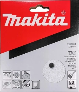 MAKITA #80 GRIT 125mm (5") 10-PACK SANDPAPER SANDING DISCS - Picture 1 of 3