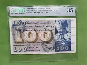 More details for switzerland, national bank 100 francs 1957 vf 35 pmg banknote