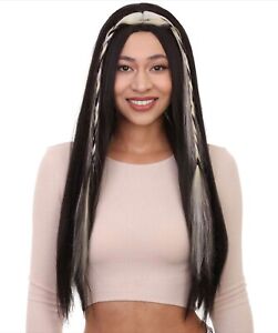 HPO Adult Women's Girl Group Singer Black & Blonde Cosplay Wig with Braided