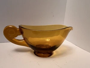 Tiara Indiana Glass Amber Sandwich Sauce Gravy Boat Vintage 7.5” X 4” X 3” - Picture 1 of 7